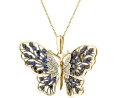 Zawieszka z żółtego złota z diamentem - litera N, serce - 0,005 ct - próba 375