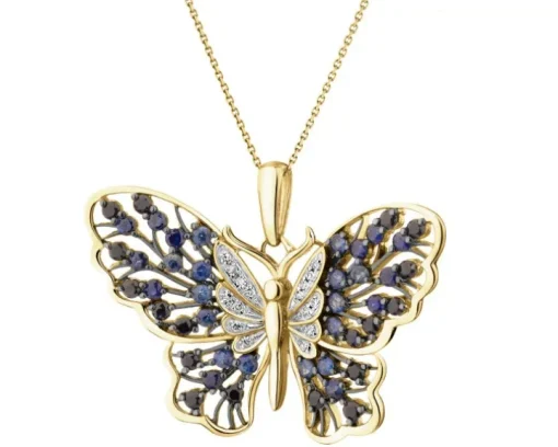 Zawieszka z żółtego złota z diamentem - litera N, serce - 0,005 ct - próba 375
