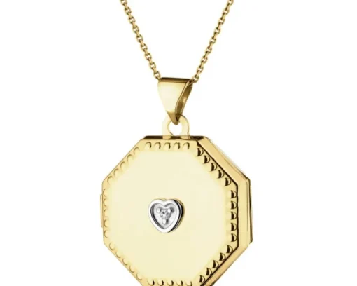 Zawieszka z żółtego złota z diamentem - puzderko - 0,01 ct - próba 375