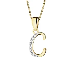 Zawieszka z żółtego złota z diamentem - litera C - 0,003 ct - próba 375