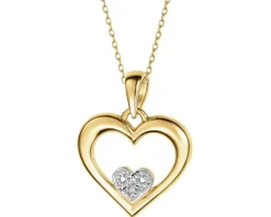 Zawieszka z żółtego złota z diamentem - puzderko - 0,005 ct - próba 375
