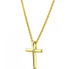 Zawieszka z żółtego złota z diamentem - krzyż - 0,003 ct - próba 585