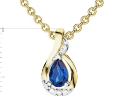 Zawieszka z żółtego złota z diamentem - litera M - 0,003 ct - próba 585