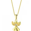 Zawieszka z żółtego złota z diamentem - aniołek - 0,003 ct - próba 375