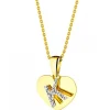Zawieszka z żółtego złota z diamentem - serce, litera K - 0,003 ct - próba 375
