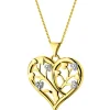 Zawieszka z żółtego złota z diamentami - serce - 0,01 ct - próba 585