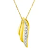 Zawieszka z żółtego złota z diamentem - 0,005 ct - próba 375