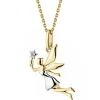 Zawieszka z żółtego złota z diamentem - wróżka - 0,003 ct - próba 375