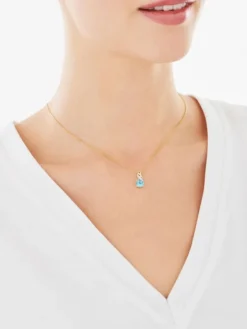 Zawieszka z żółtego złota z diamentami i topazem - próba 585