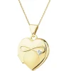 Zawieszka z żółtego złota z diamentem - puzderko - serce, nieskończoność - 0,005 ct - próba 375