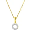 Zawieszka z żółtego złota z diamentami - koło - 0,02 ct - próba 375