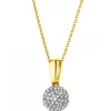 Zawieszka z żółtego złota z diamentami - 0,09 ct - próba 585