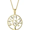 Zawieszka z żółtego złota z diamentami - drzewko - 0,01 ct - próba 585