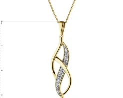 Zawieszka  z żółtego złota z diamentami, peridotami, topazami - drzewko - próba 585