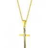 Zawieszka z żółtego złota z diamentem - krzyż - 0,005 ct - próba 585