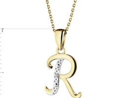 Zawieszka z żółtego złota z diamentem - puzderko - 0,01 ct - próba 585
