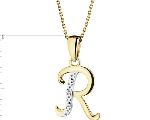 Zawieszka z żółtego złota z diamentem - puzderko - 0,01 ct - próba 585