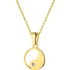 Zawieszka z żółtego złota z diamentem - yin yang - 0,006 ct - próba 375