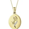 Zawieszka z żółtego złota z diamentami - róża - 0,006 ct - próba 585