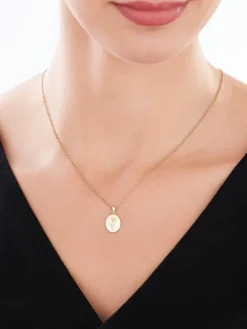 Zawieszka z żółtego złota z diamentami - róża - 0,006 ct - próba 585