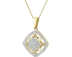 Zawieszka z żółtego złota z diamentami - 0,20 ct - próba 585