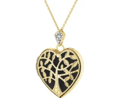 Zawieszka z żółtego złota z diamentami i tanzanitem - próba 585