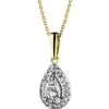 Zawieszka z żółtego złota z diamentami - 0,15 ct - próba 585