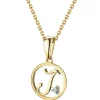 Zawieszka z żółtego złota z diamentem - litera J - 0,003 ct - próba 585