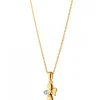 Zawieszka z żółtego złota z diamentami - puzderko - serce - 0,01 ct - próba 375