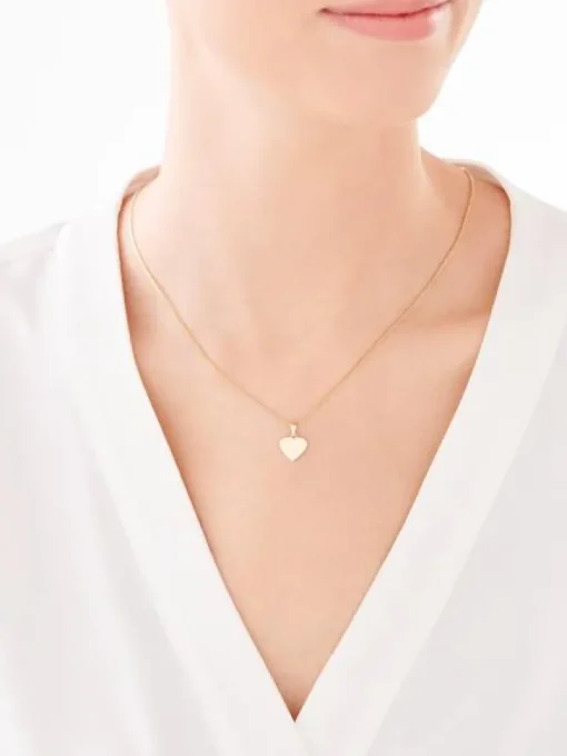 Zawieszka z żółtego złota z diamentem - serce - 0,006 ct - próba 375