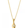 Zawieszka z żółtego złota z diamentem - aniołek, serce - 0,003 ct - próba 585
