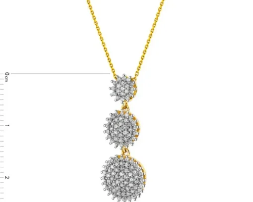 Zawieszka z żółtego złota z diamentami - 0,32 ct - próba 585
