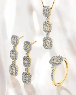 Zawieszka z żółtego złota z diamentami - 0,46 ct - próba 585