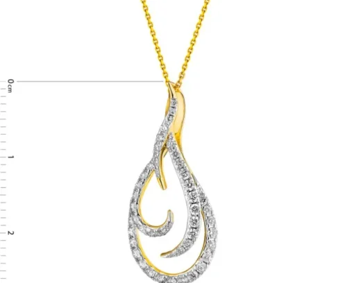 Zawieszka z żółtego złota z diamentami - 0,52 ct - próba 585
