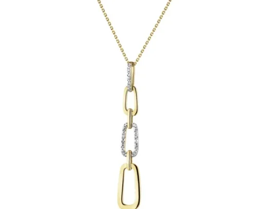 Zawieszka z  żółtego złota z diamentami - 0,02 ct - próba 585