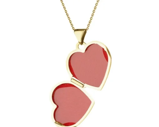 Zawieszka z żółtego złota z diamentem - puzderko - serce - 0,01 ct - próba 375