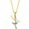 Zawieszka z żółtego złota z diamentami – baletnica - 0,01 ct - próba 375