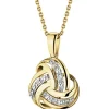 Zawieszka z żółtego złota z diamentami - baletnica, serce - 0,01 ct - próba 585