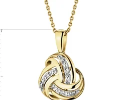 Zawieszka z żółtego złota z diamentami - baletnica, serce - 0,01 ct - próba 585