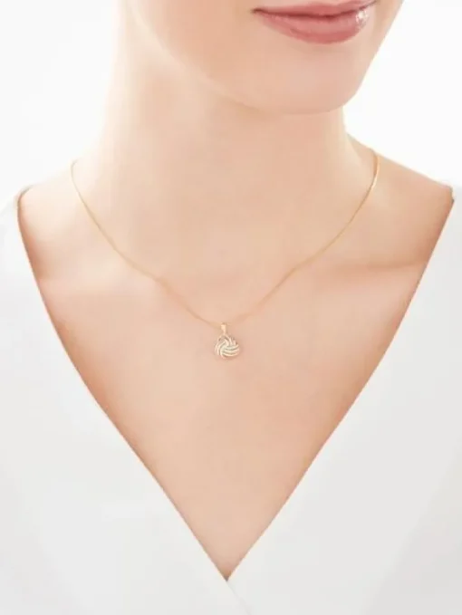 Zawieszka z żółtego złota z diamentami - baletnica, serce - 0,01 ct - próba 585