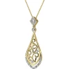 Zawieszka z żółtego złota z diamentami - 0,08 ct - próba 585