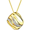 Zawieszka z żółtego złota z diamentami - 0,10 ct - próba 585