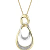 Zawieszka z żółtego złota z diamentami - 0,09 ct - próba 585