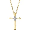 Zawieszka z żółtego złota z diamentami - krzyż - 0,03 ct - próba 585