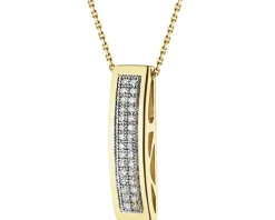 Zawieszka z żółtego złota z diamentami - 0,10 ct - próba 585