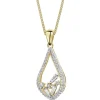 Zawieszka z żółtego złota z diamentami - 0,25 ct - próba 585
