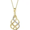 Zawieszka z żółtego złota z diamentami - 0,05 ct - próba 375