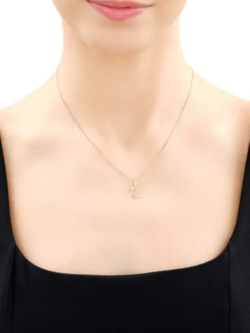 Zawieszka z żółtego złota z diamentem - litera Z - 0,003 ct - próba 375