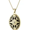 Zawieszka z żółtego złota z diamentem - puzderko - 0,005 ct - próba 585
