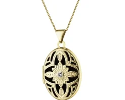 Zawieszka z żółtego złota z diamentem - puzderko - 0,005 ct - próba 585